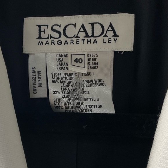 Vintage Escada Margaretha Ley Black and White ' Piano ' Dress Removable Collar - Picture 7 of 9